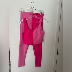 Pink Contrast Workout Set - SOLD TOGETHER